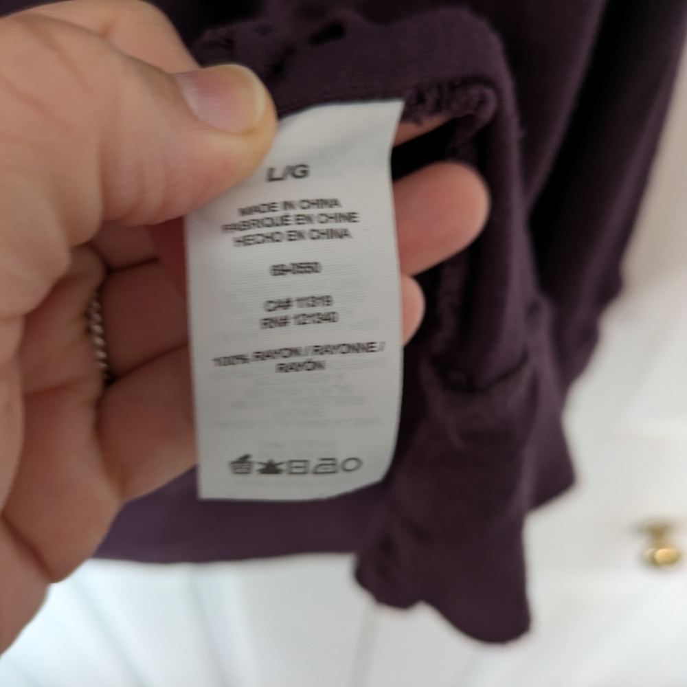Women's Purple Open-Front Sweater - Picture 4 of 4